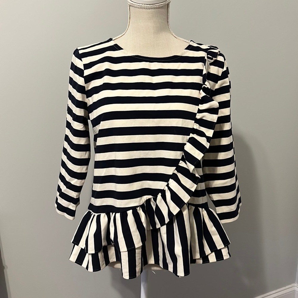 J.Crew Stripes Peplum Top